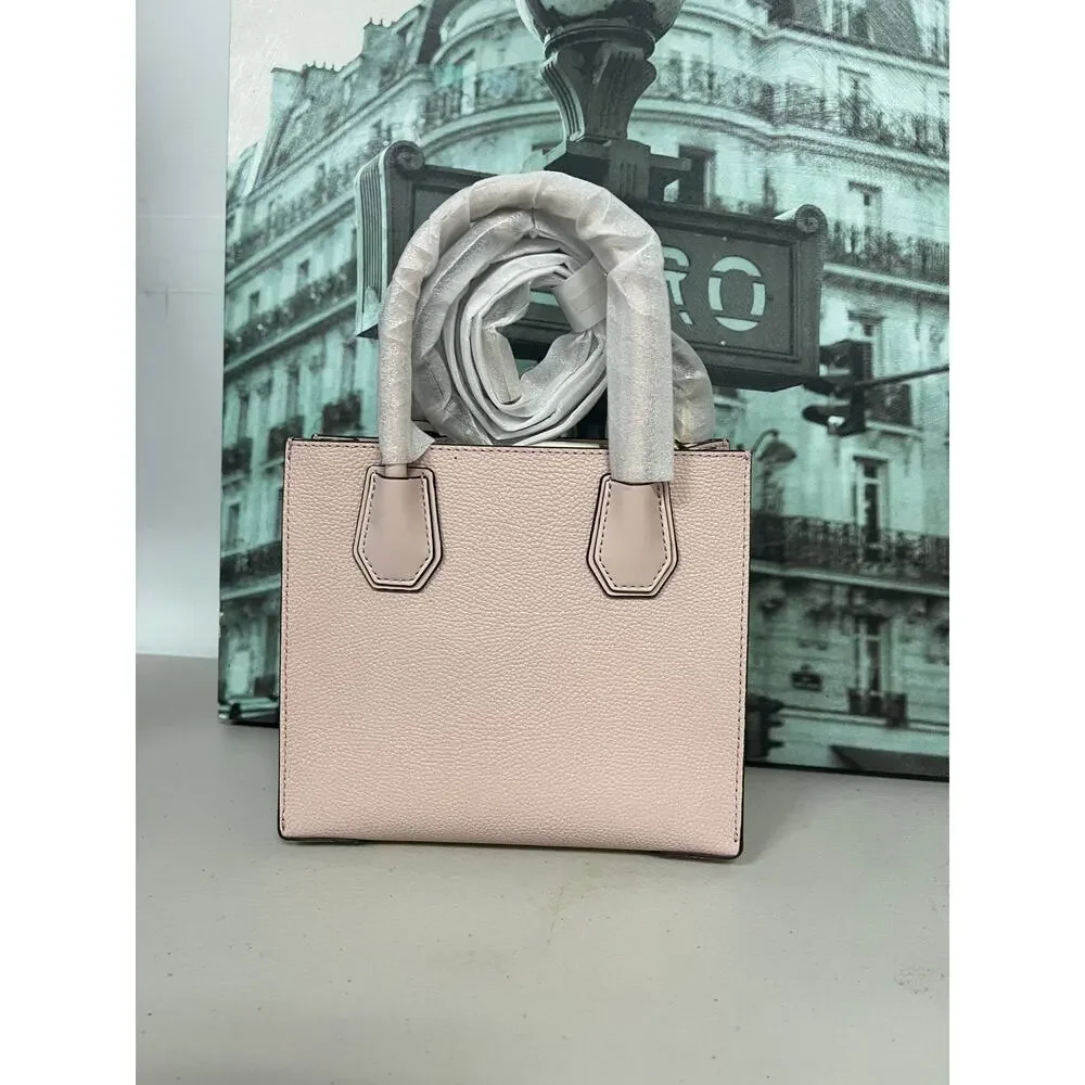 Michael Kors 35S1GM9M2L Mercer Medium Pebbled Leather 2-Way Satchel Crossbody